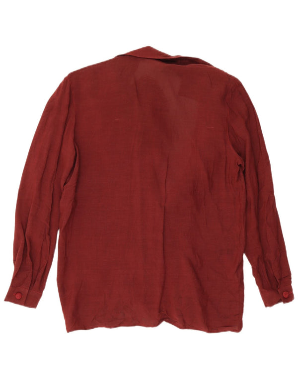 Byblos Womens Loose Fit Cardigan Top IT 42 Medium Burgundy Floral Viscose