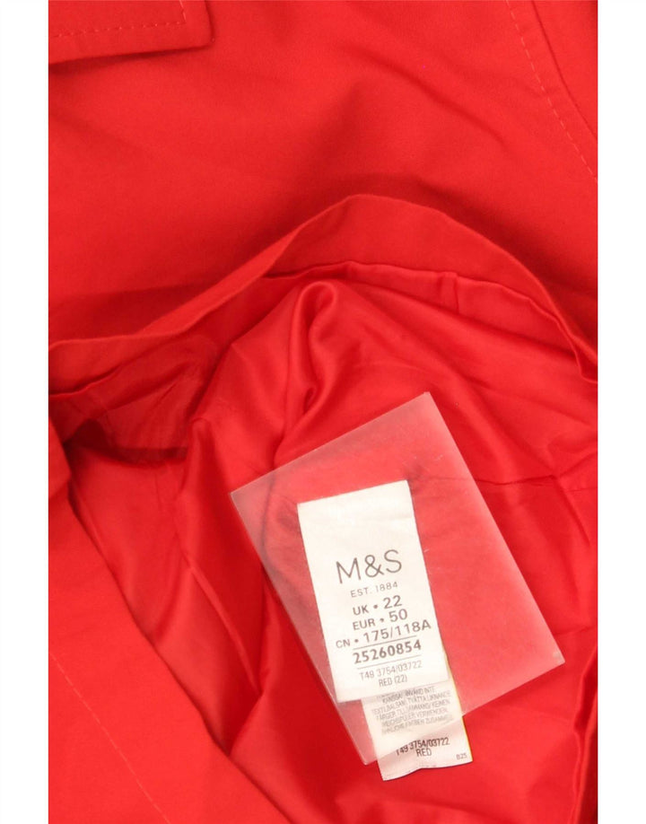 Marks & Spencer Damen Kurzer Trenchcoat UK 22 3XL Rot Polyester