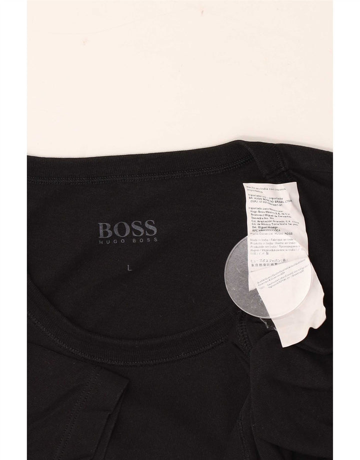 Hugo Boss Herren T-Shirt Top Large Schwarz Baumwolle