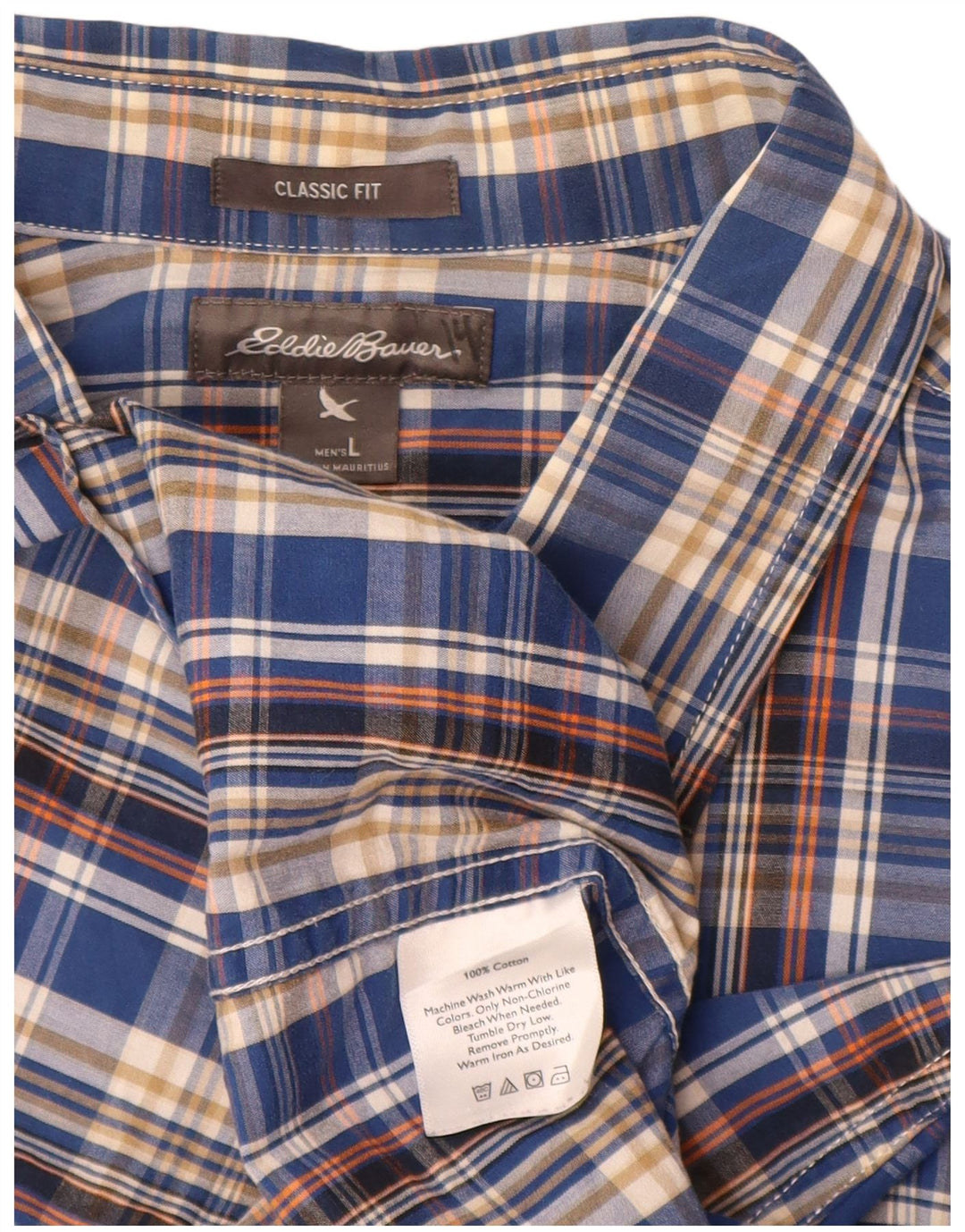 Eddie Bauer Herren-Hemd mit klassischer Passform, groß, blau kariert, Baumwolle