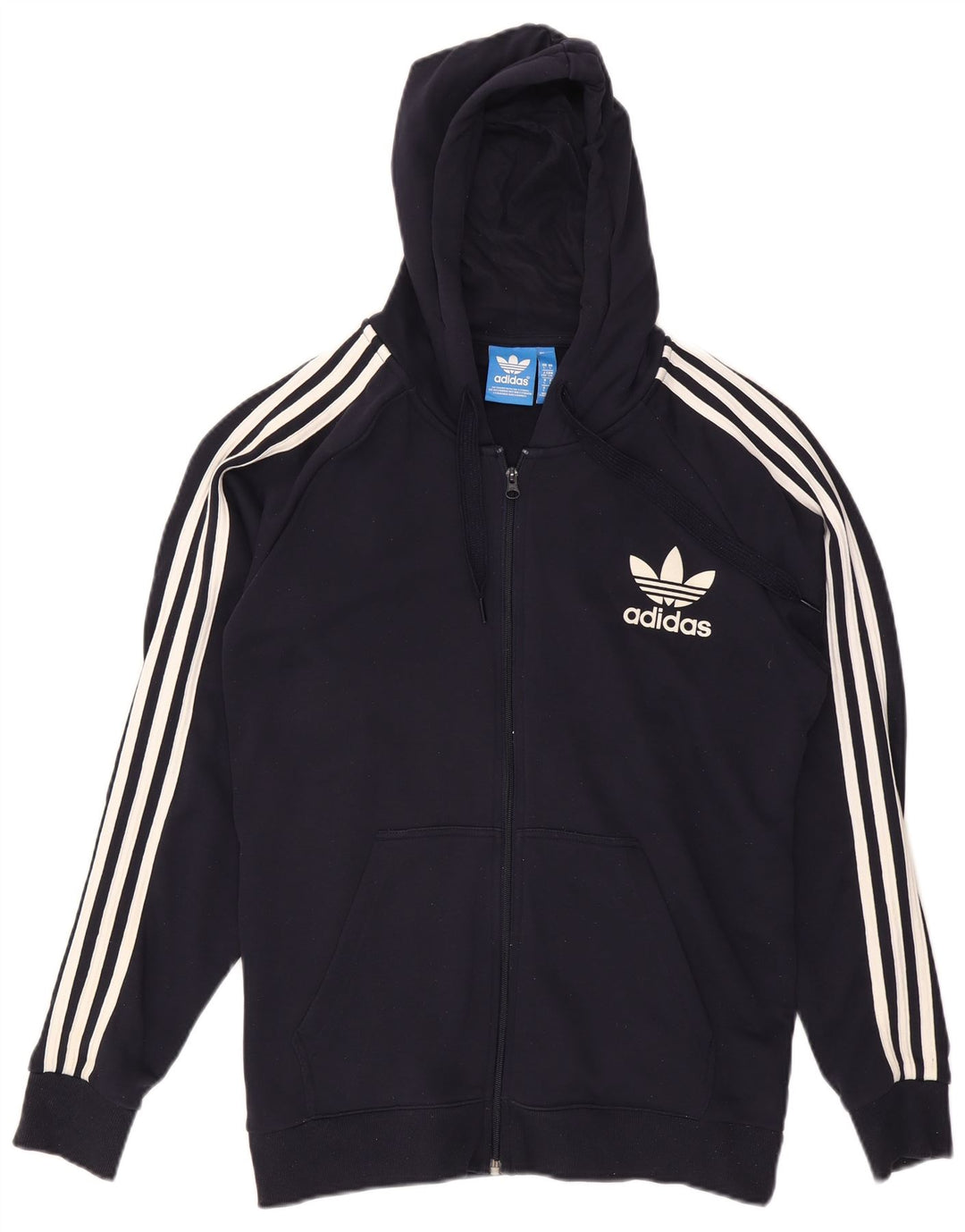 ADIDAS Herren-Kapuzenpullover mit Reißverschluss, groß, marineblau, Baumwolle