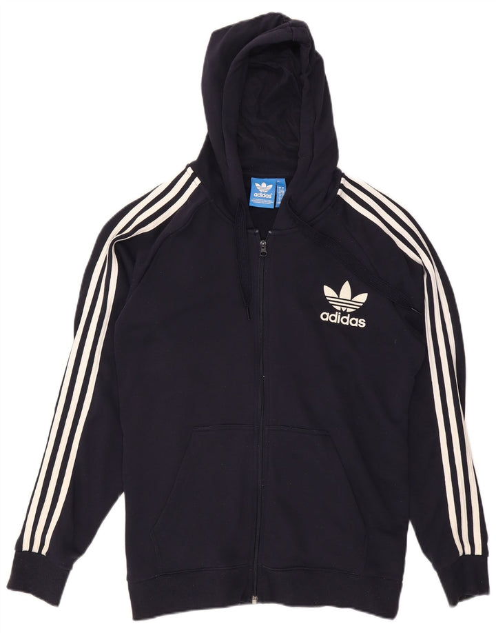ADIDAS Herren-Kapuzenpullover mit Reißverschluss, groß, marineblau, Baumwolle