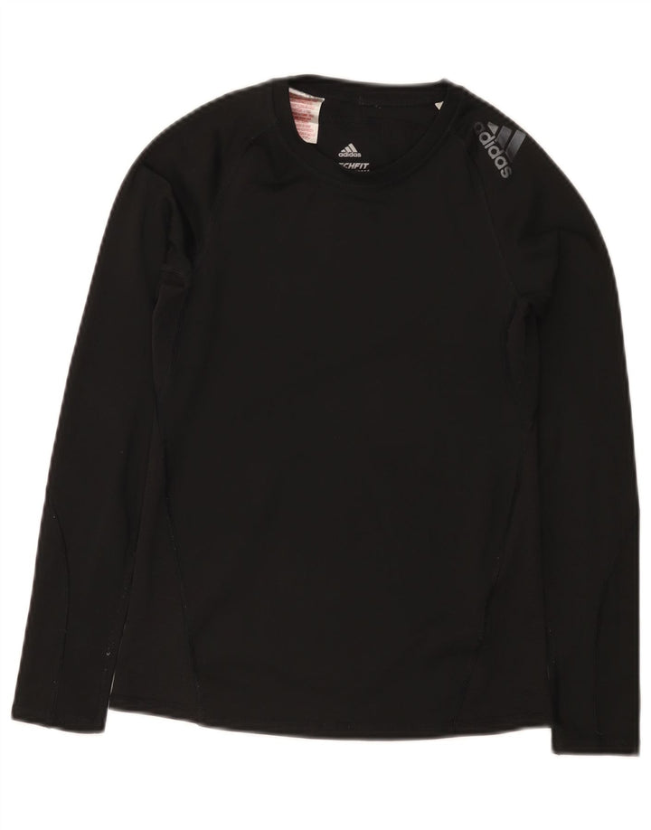 Adidas Jungen Climacool Top Langarm 11-12 Jahre Schwarzes Polyester