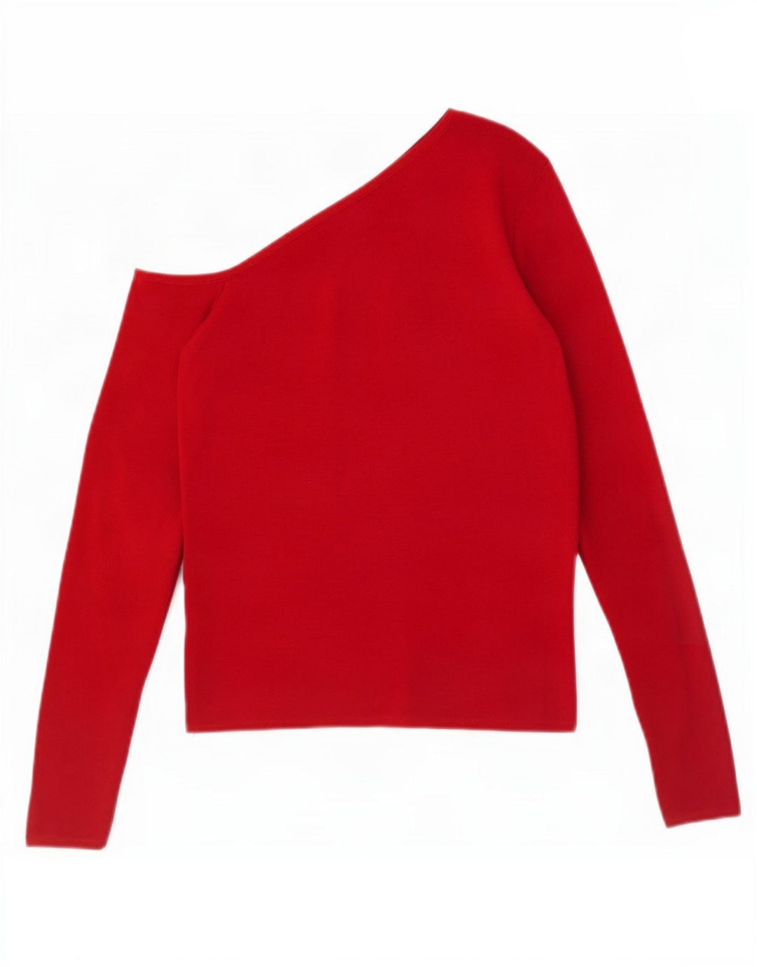 Zara Damen Crop One Shoulder Top UK 12 Mittelrote Viskose