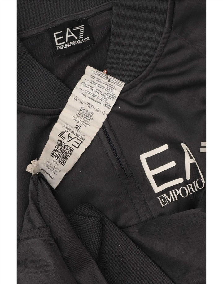 Emporio Armani Herren-Trainingsanzugoberteil mit Grafik, Größe L, grau, Polyester