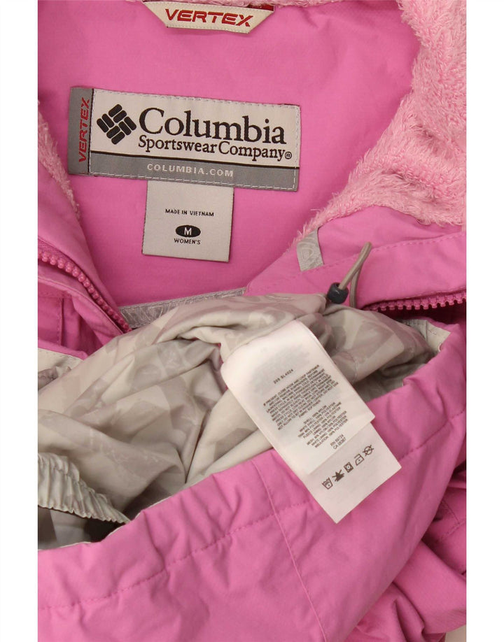 Columbia Damen-Regenjacke mit Kapuze, UK 14, mittelrosa Nylon