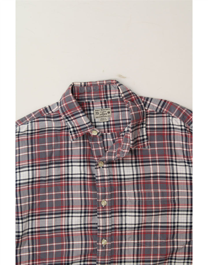 J. CREW Mens Tailored Flannel Shirt Medium Grey Check Cotton Vintage J. Crew and Second-Hand J. Crew from Messina Hembry 