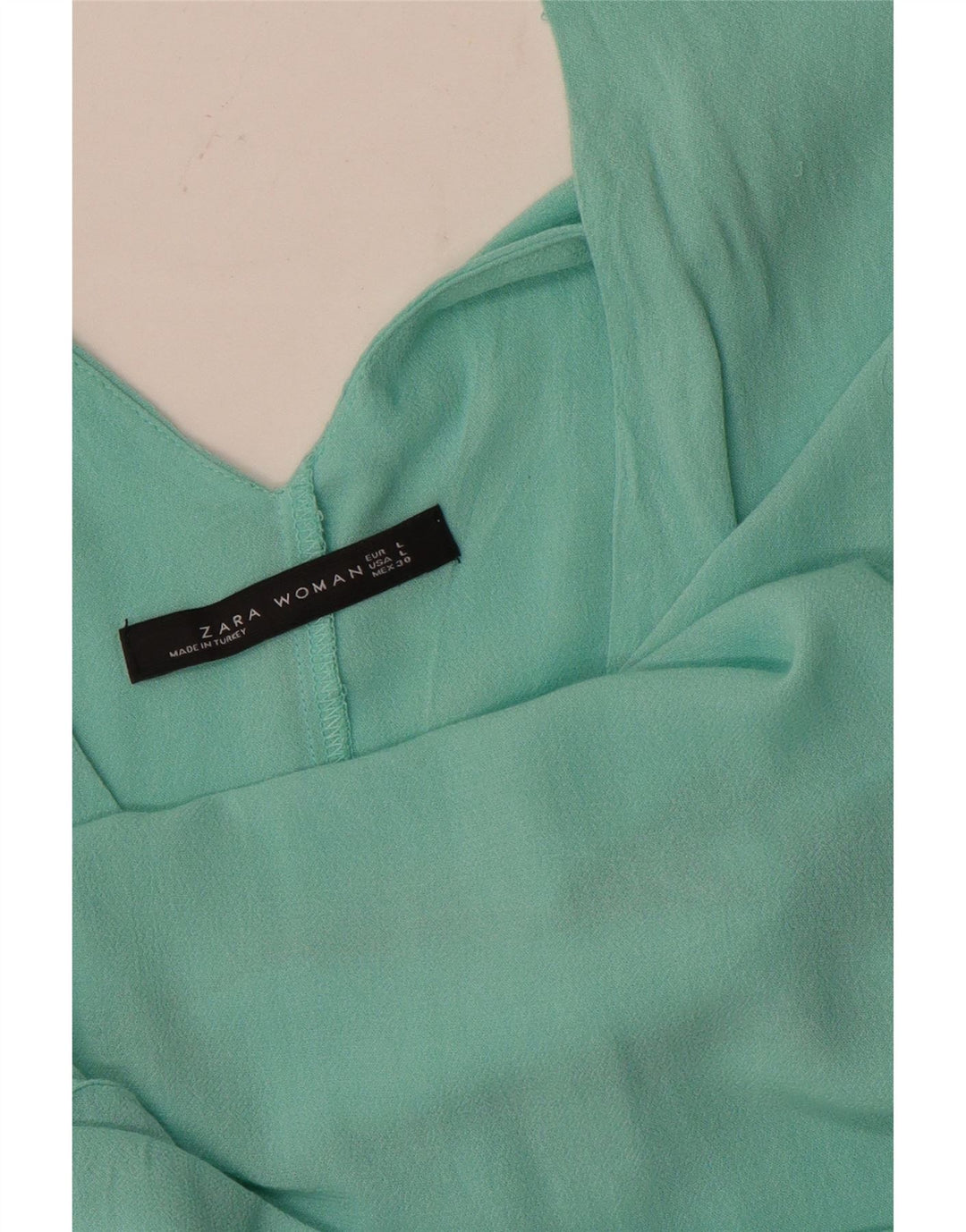Zara Damen Bluse Top UK 14 Large Türkis
