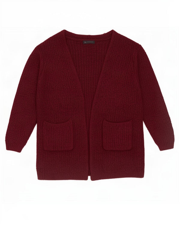 Marks & Spencer Offener Damen-Cardigan-Pullover UK 14 Mittleres Burgunderrot Acryl
