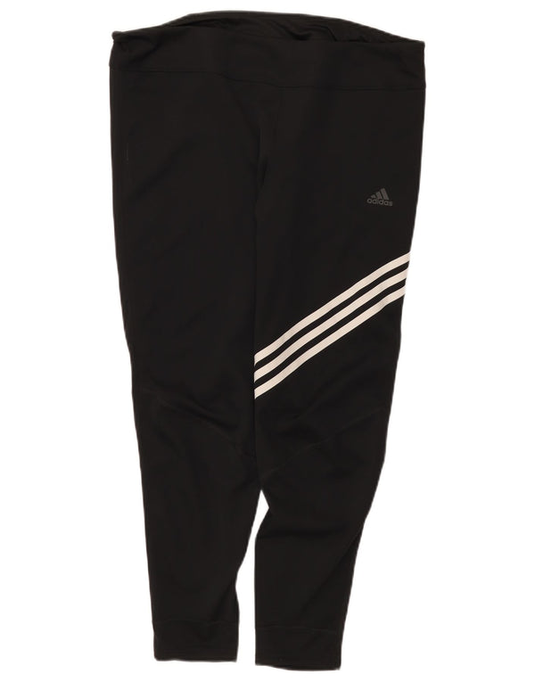 Adidas Damen Running Capri Leggings UK 20/22 XL Schwarz Polyester Sport