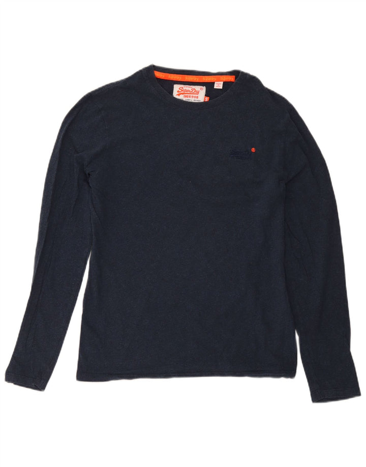 Superdry Herren-Oberteil, langärmelig, klein, Marineblau, Baumwolle