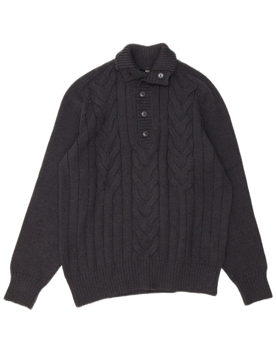 Hugo Boss Herren Slim Fit Knopfhalspullover Pullover XL Grau