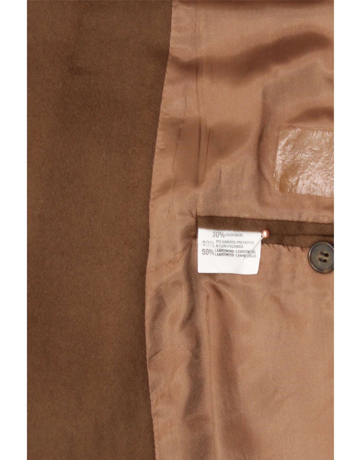 Elleci Herren-Blazer mit 2 Knöpfen, UK 40, große braune Lammwolle