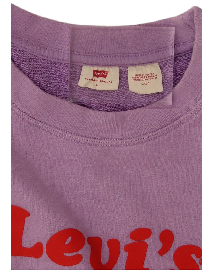 Levi's Damen-Sweatshirt mit übergroßem Grafikmotiv, Gr. 16, Größe L, Lila, Baumwolle