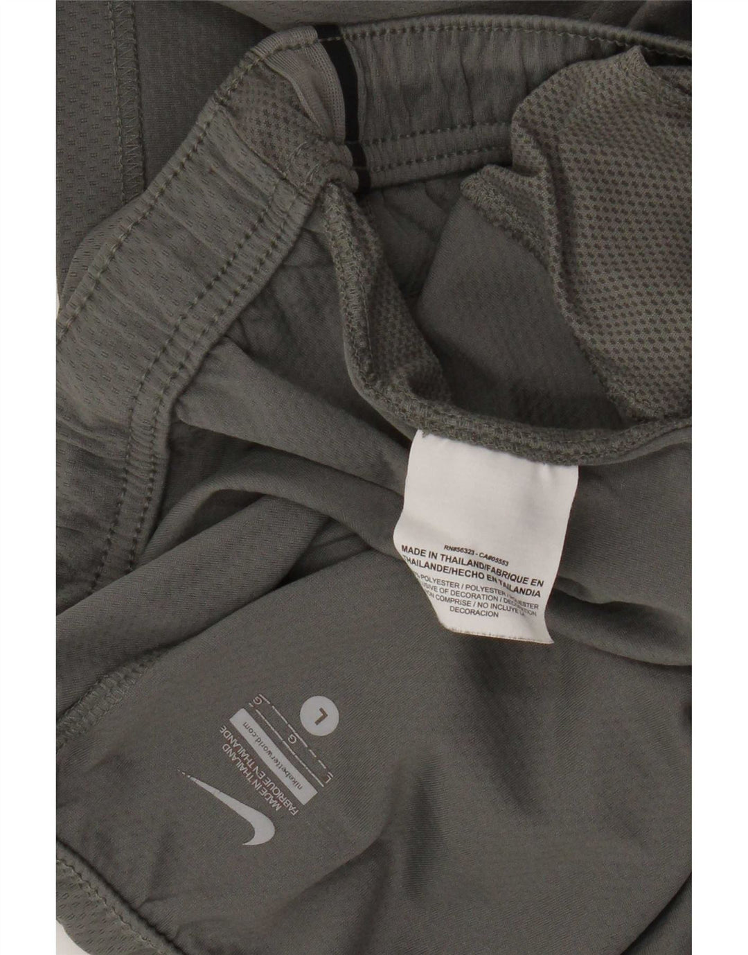Nike Herren-Sportshorts, großes grau gestreiftes Polyester