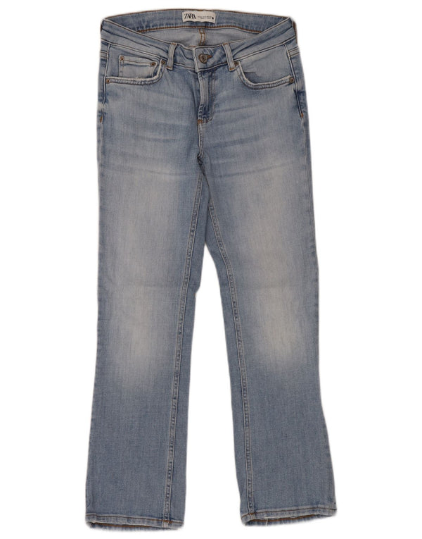 ZARA Damen Straight Jeans EU 36 XS W26 L28 Blau