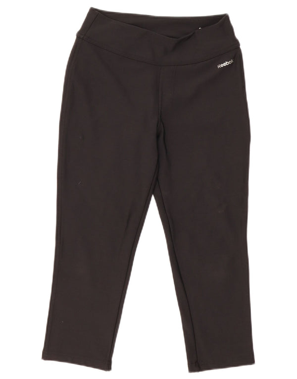 Reebok Damen Leggings UK 8/10 Small Schwarz Polyamid