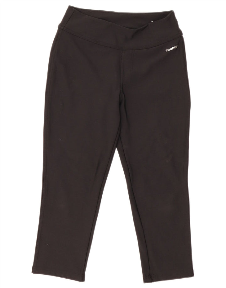 Reebok Damen Leggings UK 8/10 Small Schwarz Polyamid
