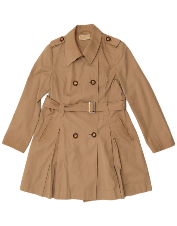 Michael Kors Womens Trench Coat UK 10 Small Beige Cotton