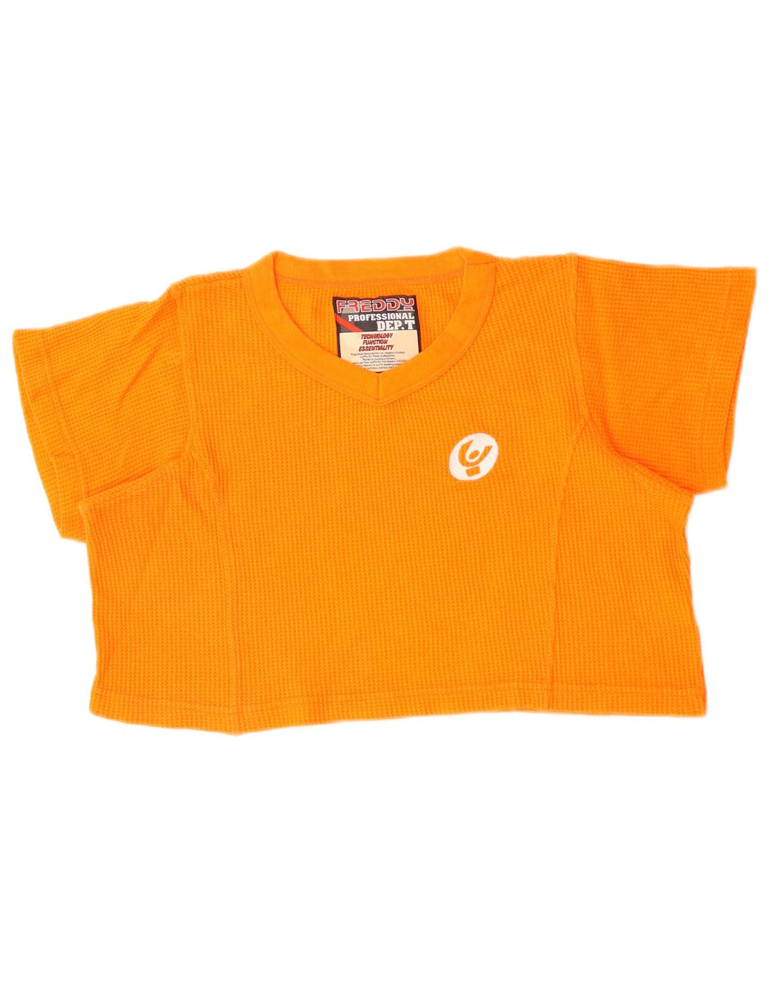 FREDDY Damen Crop T-Shirt Top UK 16 Large Orange