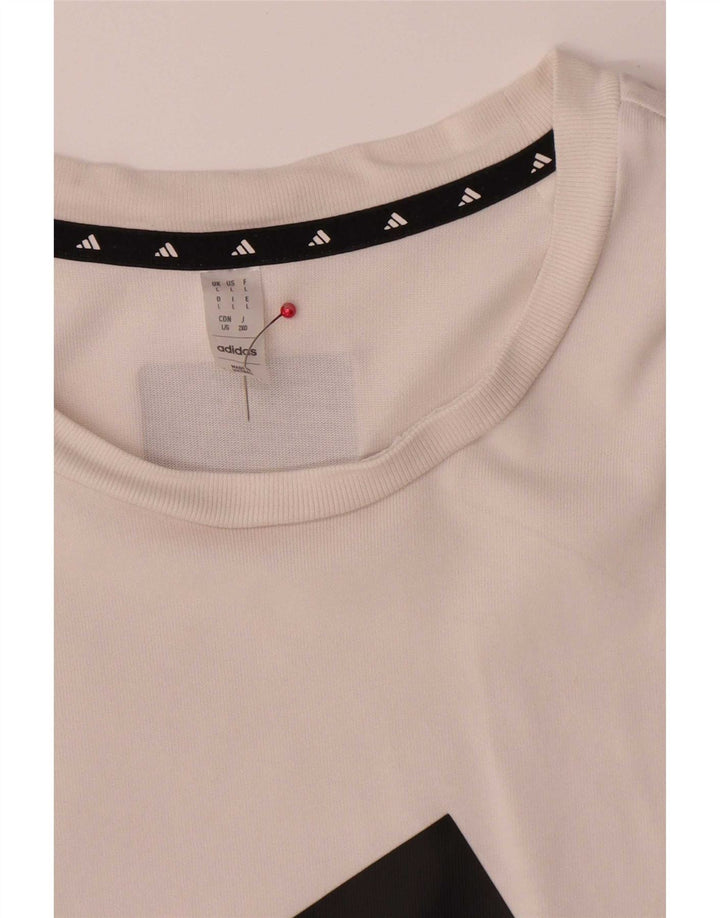 Adidas Herren T-Shirt mit Grafik, groß, aus weißer Baumwolle