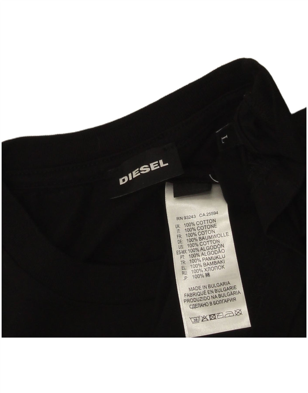 Diesel Herren-T-Shirt mit Grafik, groß, aus schwarzer Baumwolle