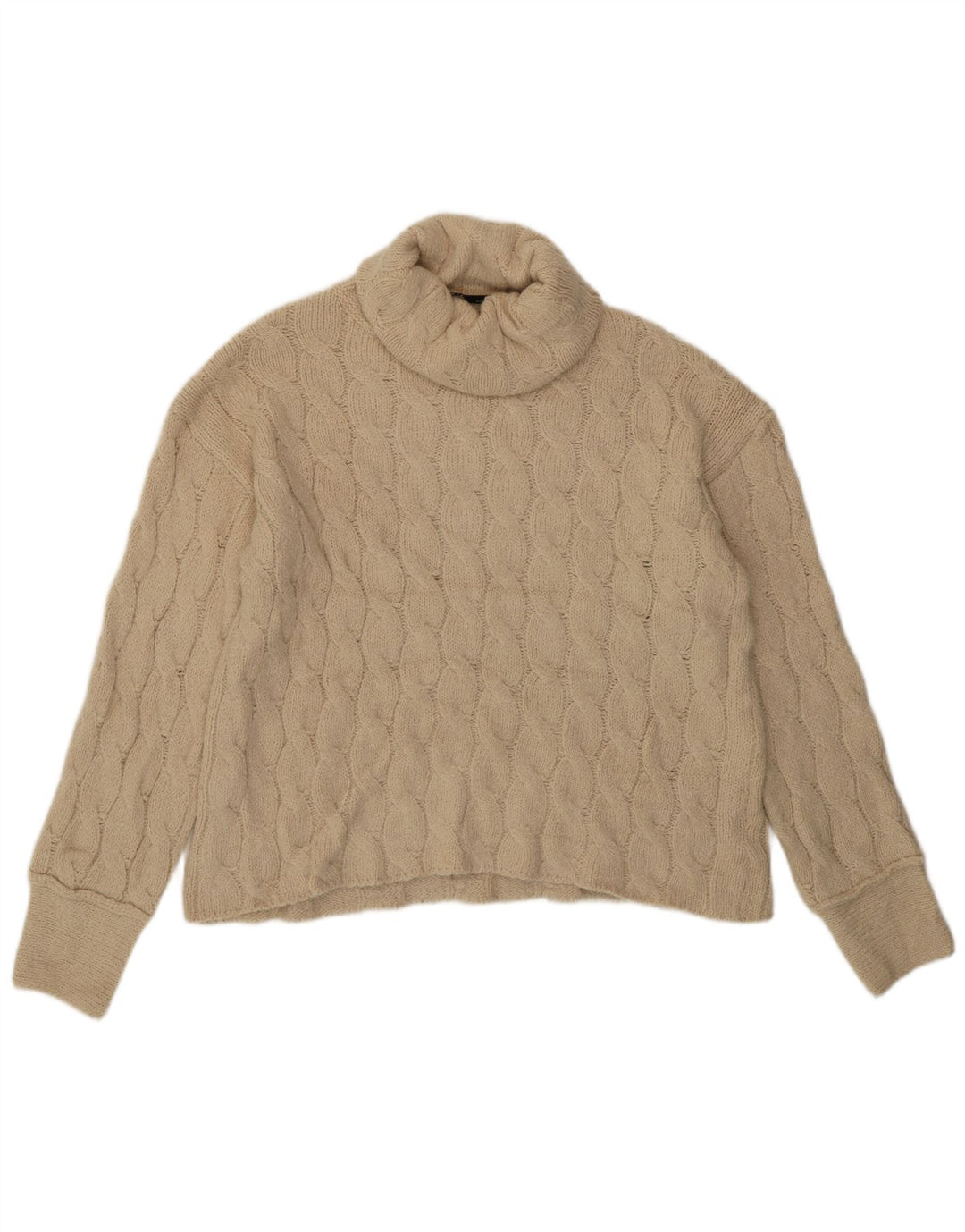 Rollkragenpullover für Damen von Zara, Gr. 10, Größe S, Beige