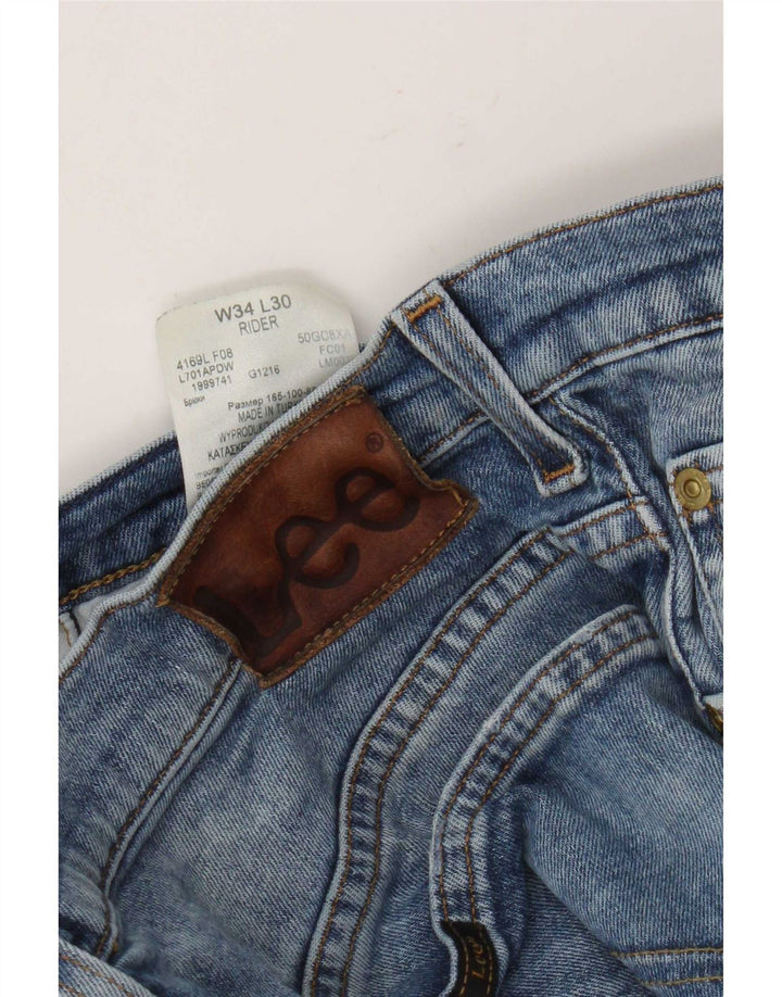 Lee Herren Rider Straight Jeans W34 L26 Blaue Baumwolle