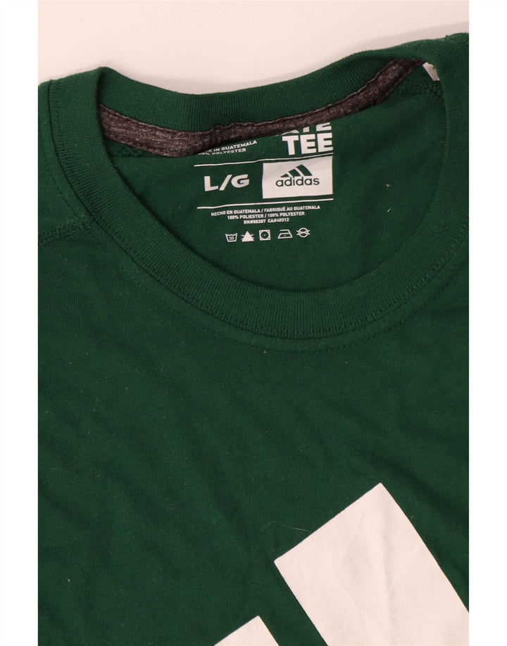 Adidas Herren Climalite Graphic Top Langarm Große grüne Baumwolle