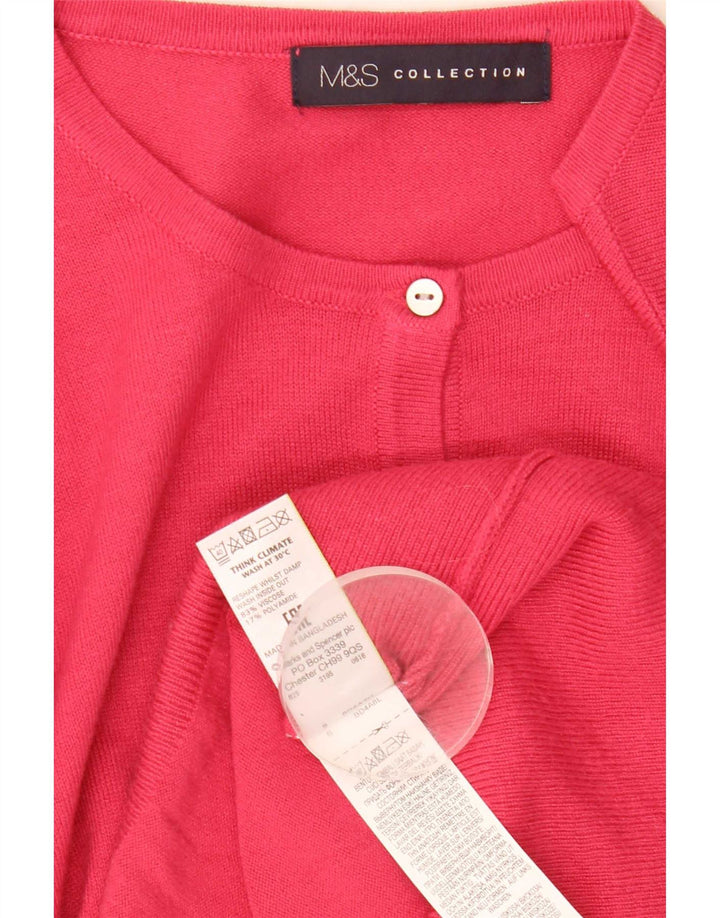 Marks & Spencer Damen-Cardigan-Pullover UK 8 Small Rosa Viskose