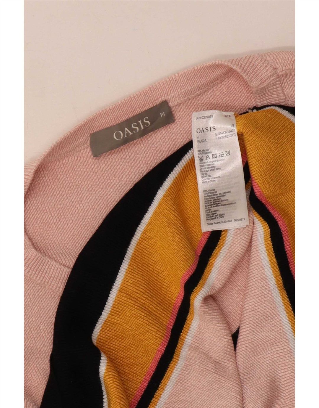 Oasis Damen-Pullover mit U-Boot-Ausschnitt, Größe M, mehrfarbig, gestreift, UK 12