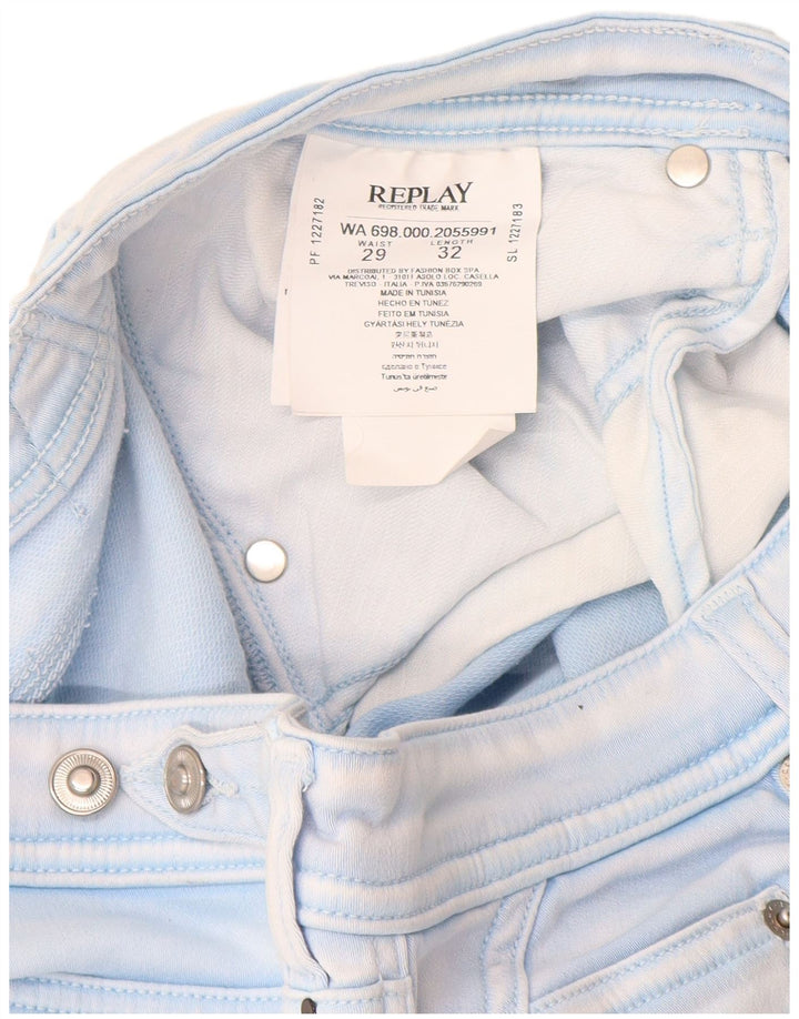 Replay Damen Slim Jeans W29 L32 Blaue Baumwolle