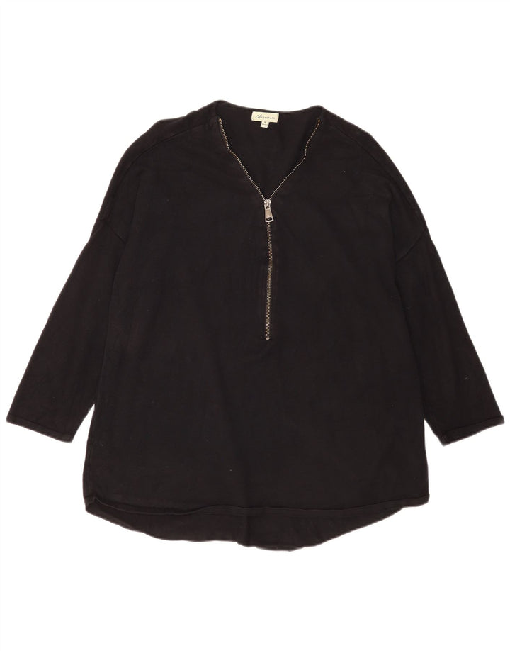 Marks & Spencer Damen Longline-Pullover mit Reißverschluss, Gr. 10, Größe S, Marineblau