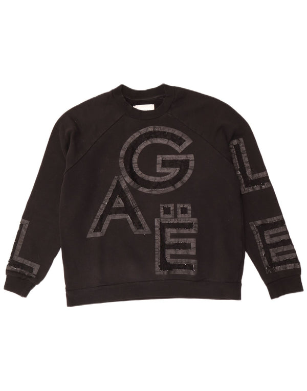 Gaelle Womens Graphic Sweatshirt Pullover UK 10 Small Schwarz