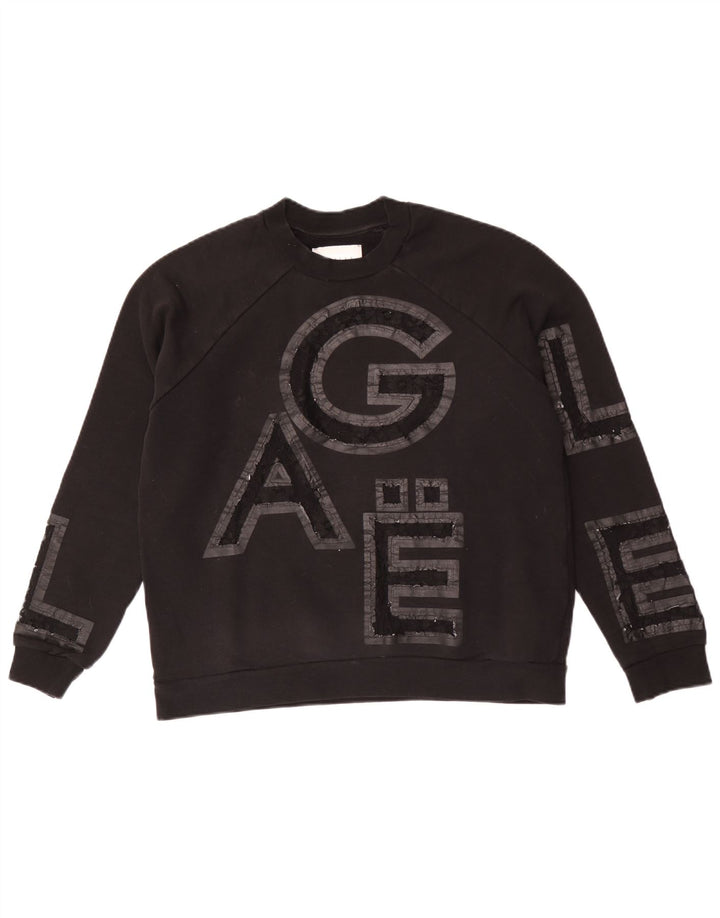 Gaelle Womens Graphic Sweatshirt Pullover UK 10 Small Schwarz