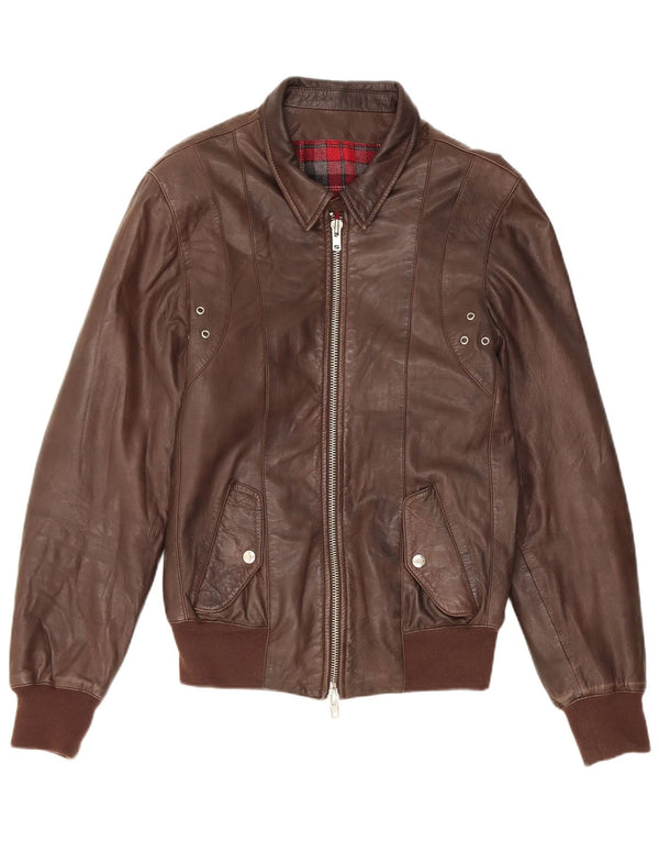 Vintage Damen Lederjacke IT 48 XL Braun