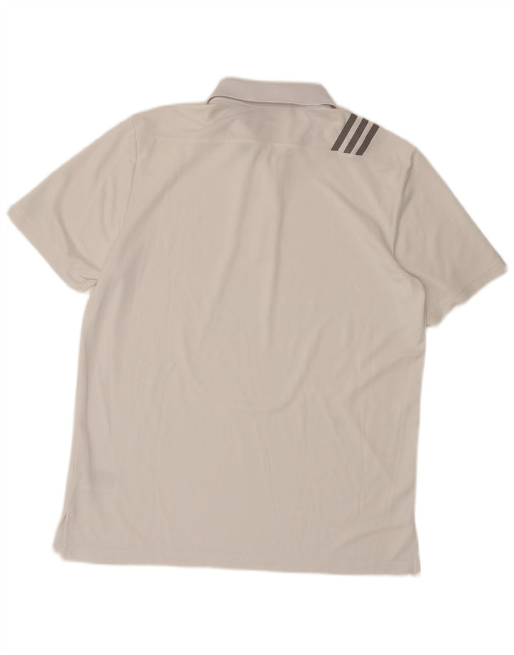 Adidas Herren-Poloshirt, groß, aus weißem Polyester