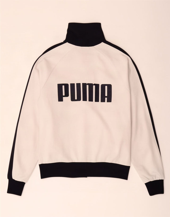 Puma Herren Grafik-Trainingsanzug-Oberteil, Mittelweiß, Farbblock-Polyester