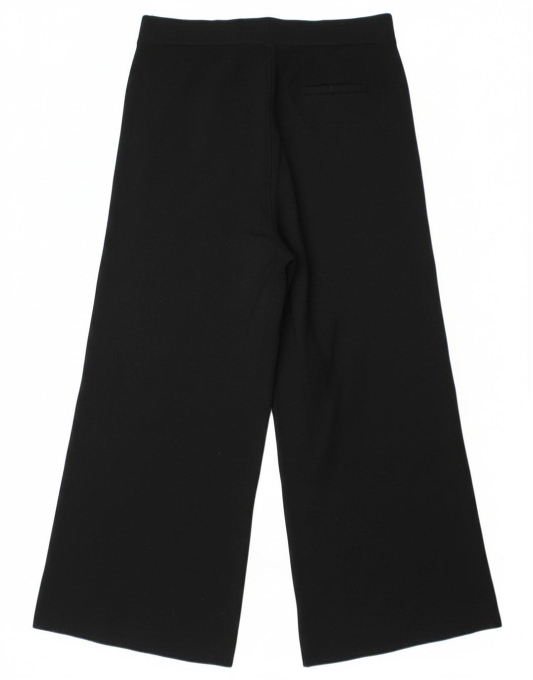 Massimo Dutti Damen-Hose mit weitem Bein, kurz geschnitten, Größe S, W28, L25, Schwarz