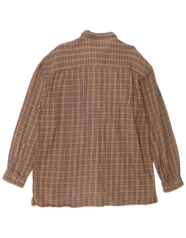 Columbia Herren-Flanellhemd 2XL, braun karierte Baumwolle