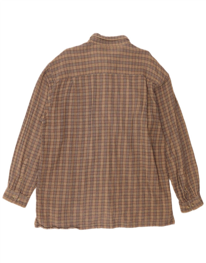 Columbia Herren-Flanellhemd 2XL, braun karierte Baumwolle