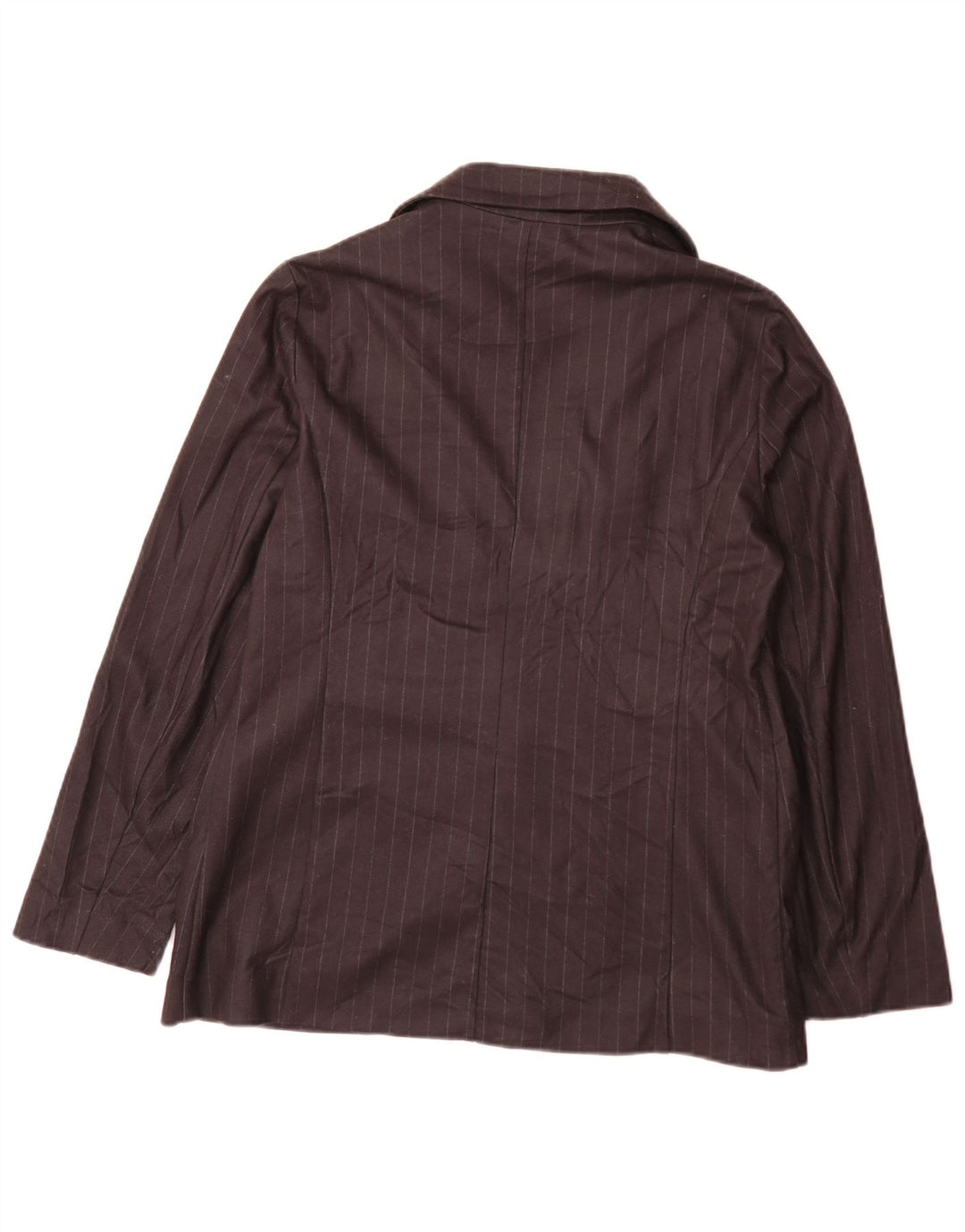 Benetton Damen-Blazer mit 1 Knopf, UK 12, mittelschwarz, gestreift, klassisch