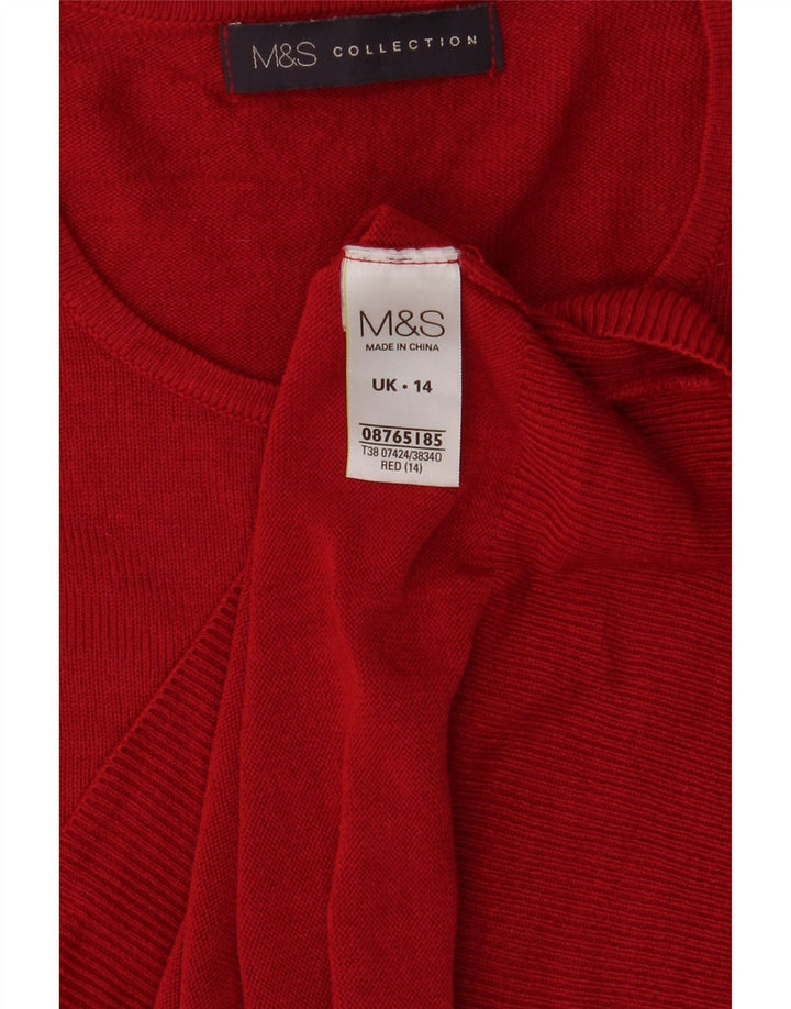 Marks & Spencer Damen Pullover mit Rundhalsausschnitt, UK 14, Größe L, Rot