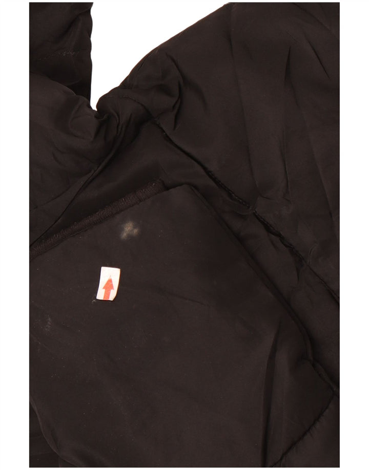 Zara Womens Oversized Crop Hooded Wattierte Jacke UK 10 Small Schwarz Polyester