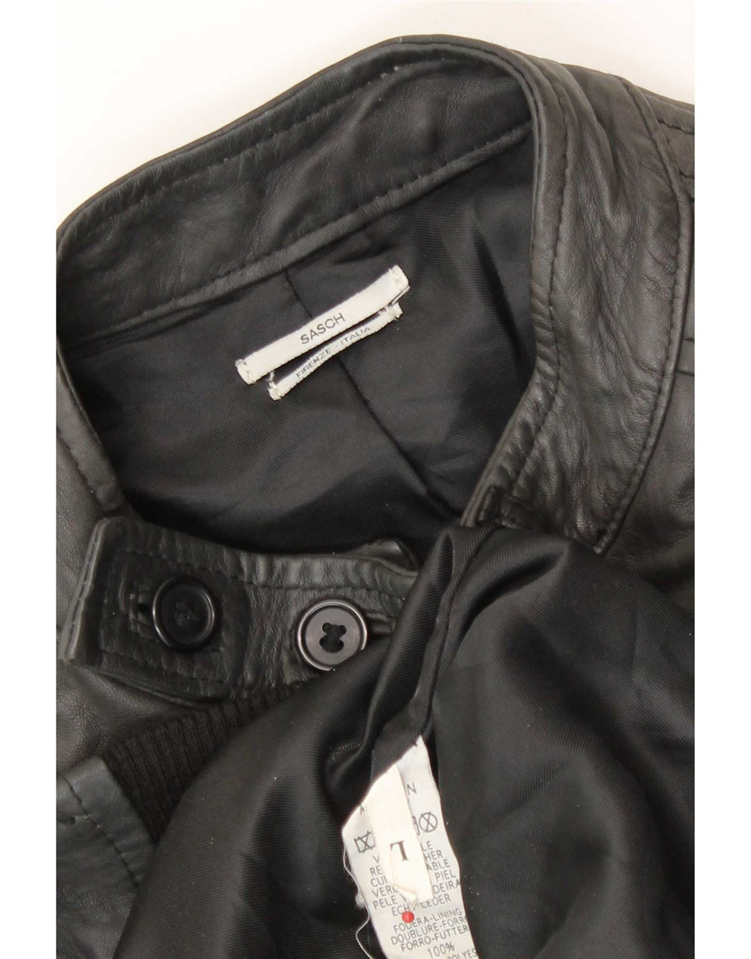 Sasch Herren Militärlederjacke UK 40 Large Schwarz