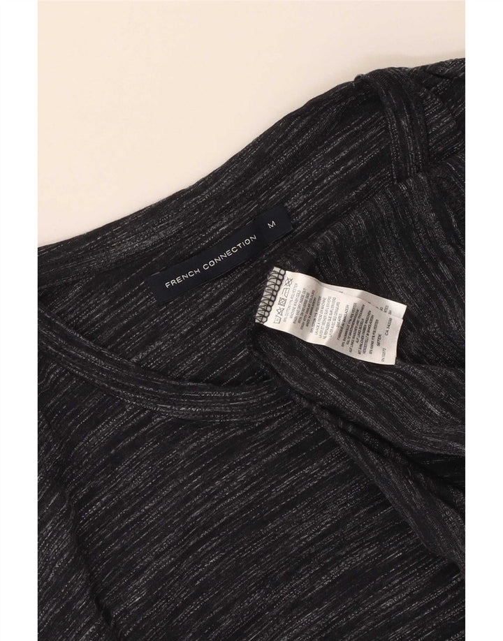 French Connection Herren-T-Shirt-Oberteil aus mittelblauer, gesprenkelter Baumwolle