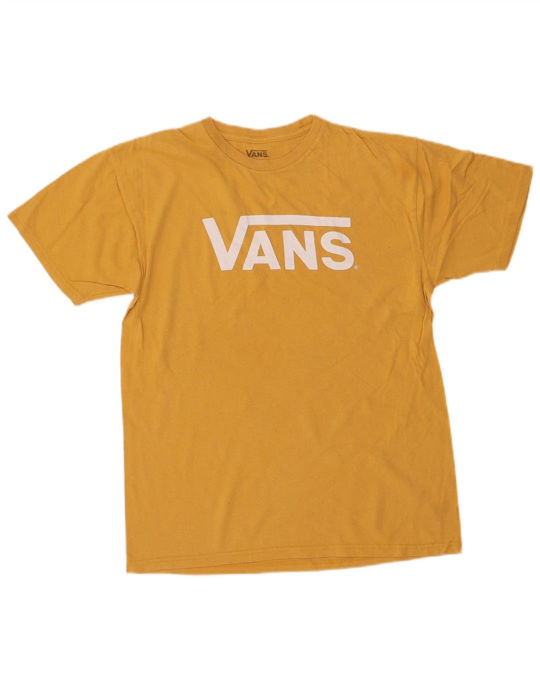 VANS Womens Graphic T-Shirt Top UK 14 Mittelgelbe Baumwolle