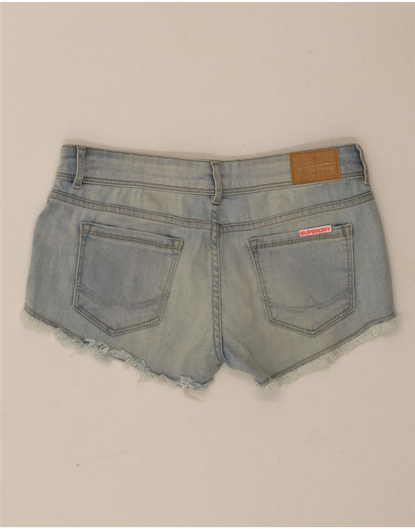 Superdry Damen-Jeansshorts, W26, Größe S, blau, geblümt, Baumwolle