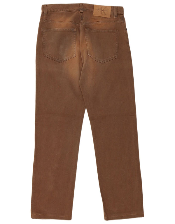 CALVIN KLEIN Herren Straight Jeans W31 L29 Braune Baumwolle