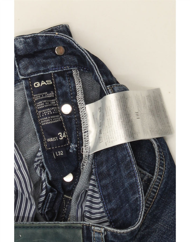 Gas Herren Slim Jeans W34 L32 Marineblau Baumwolle